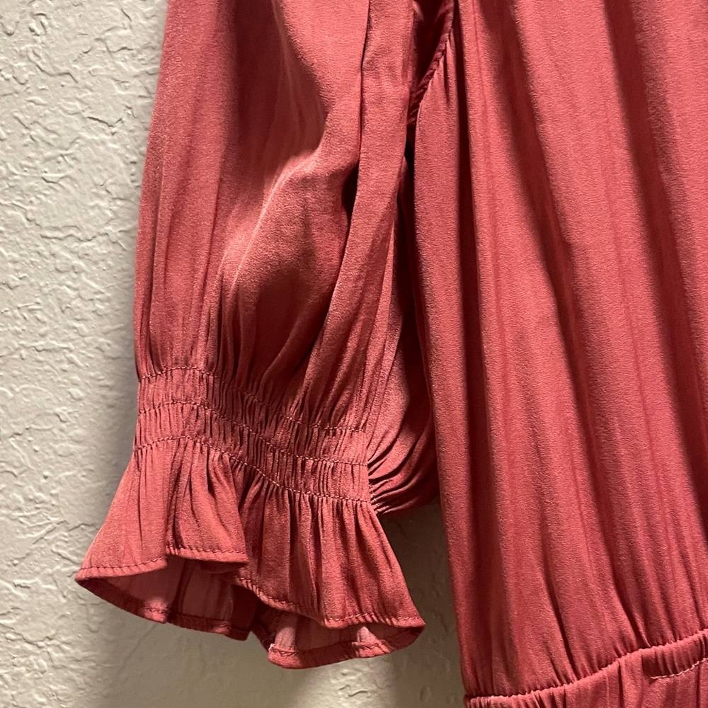 Current Air Rose Midi Dress with Ruffled Sleeves - Picture 3 of 6